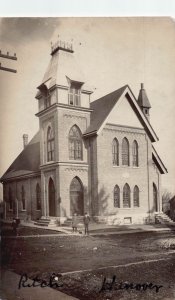 J81/ Hanover Illinois RPPC Postcard c1910 Church Building 318