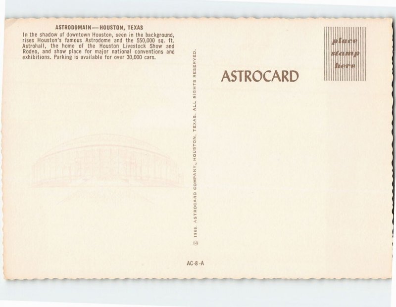 Postcard Astrodomain, Houston, Texas