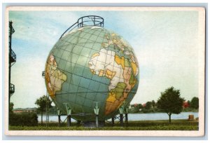 Silkeborg Jutland Denmark Postcard Denmark's Largest Globe c1950's Vintage