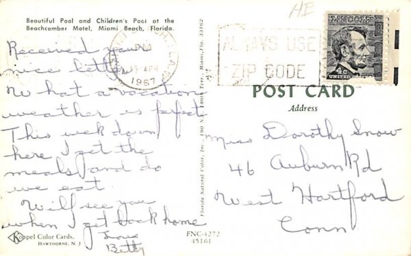 Pool and Children's Pool at Beachcomber Motel Miami Beach, Florida  