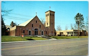 Postcard - Our Lady of the Lake Church and School - Houghton Lake, Michigan