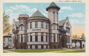 The Public Library - Adrian MI Michigan - circa 1910