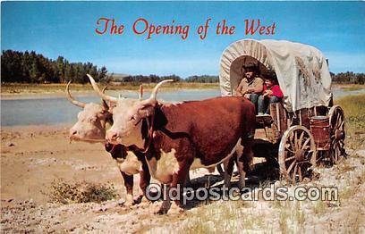 Ox Team & Covered Wagon Canestota Wason Cow Unused 