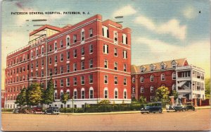 Paterson General Hospital Paterson New Jersey Linen Postcard  C140