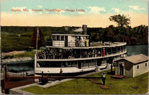 Postcard Steamer Goodridge, Songo Locks in Naples, Maine