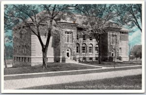 Gymnasium Cornell College Mount Vernon Iowa IA Trees Outside House Postcard