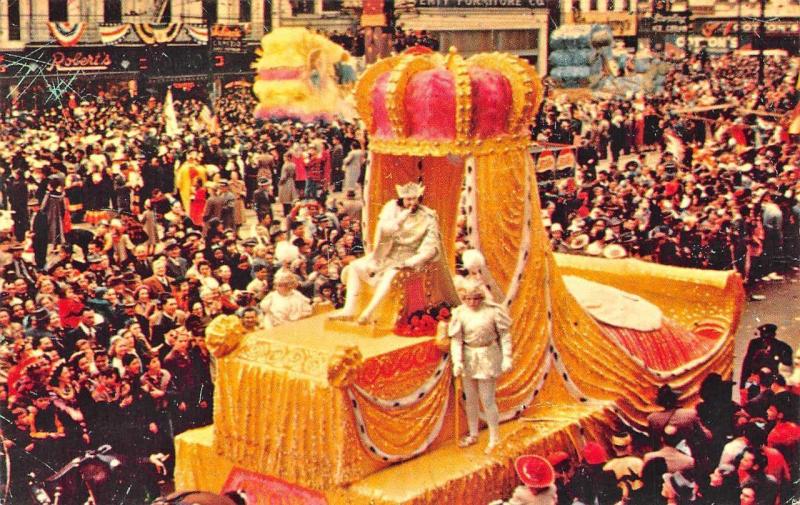 New Orleans LA Street View Mardi Gras Parade King Rex Postcard