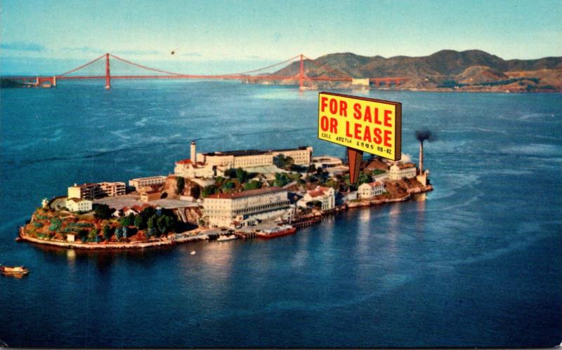 California San Francisco Alcatraz Island With For Sale Or Lease Sign