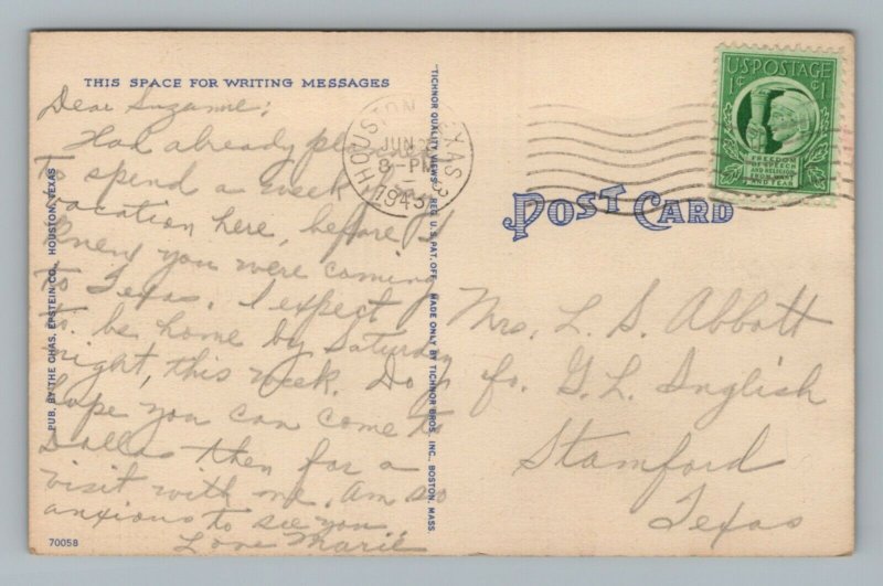 Main Street Houston Texas Vintage Postcard United States Texas