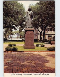 Postcard John Wesley Monument, Savannah, Georgia