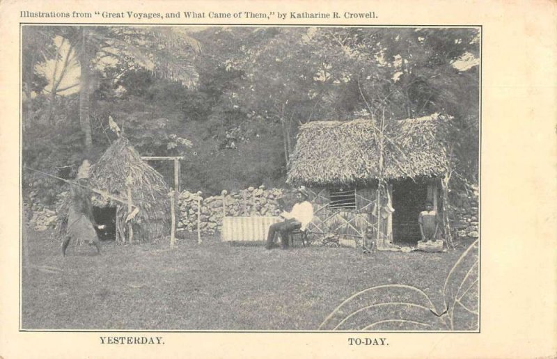 New Caledonia Village Scene War Mask Vintage Postcard AA34391 