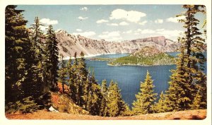 Oregon's Crater Lake United Air Lines Airlines Issued Travel Postcard