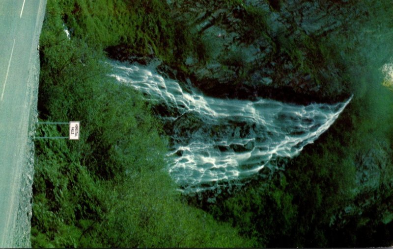 Alaska Horsetail Falls On The Richardson Highway Near Valdez
