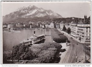 Switzerland Luzern Schweizerhofquai mit Pilatus 1946