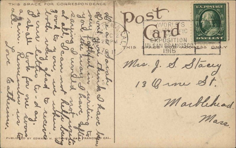 Pasadena California CA Train Station Depot c1910s Postcard