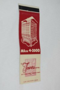 The Towers Hotel Brooklyn Heights New York Red 20 Strike Matchbook Cover