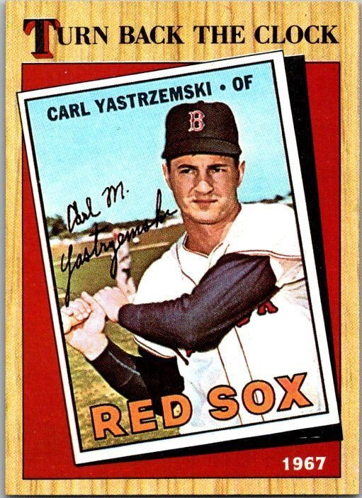 1987 Topps Baseball Card Carl Yastrzemski Boston Red Sox  sk19025