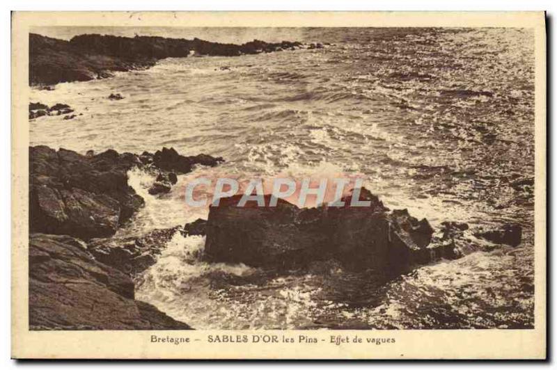 Old Postcard Brittany Sables D & # 39Or Pines Effect Waves