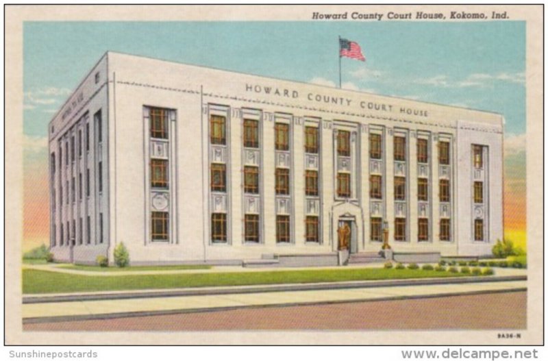 Indiana Kokomo Howard County Court House 1944 Curteich