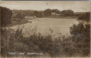 Ireland River Bann Movanagher RPPC Home Pier Boathouse Postcard Z3