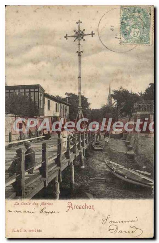 Old Postcard Arcachon Cross Sailors