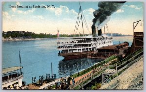 K29/ Ship Postcard c1910 Lewiston New York Steamer Landing Pier 285