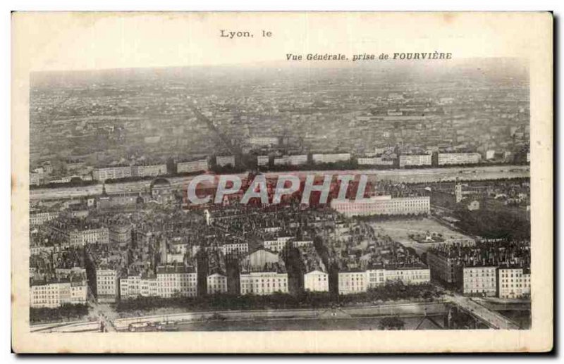 Old Postcard Lyon Vue Generale Taking Of Fourviere