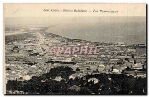 Cete Sete Old Postcard Stattion seaside Panoramic view