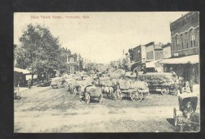 STUTTGART ARKANSAS DOWNTOWN STATE STREET SCENE VINTAGE POSTCARD WAGONS