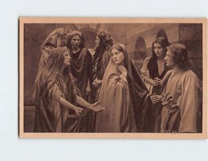 Postcard Die klagenden Frauen Passionsspiele Oberammergau Germany