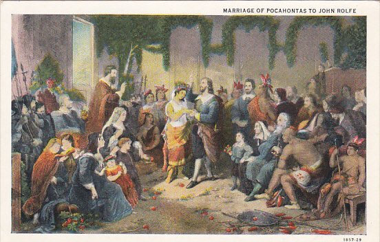 Marriage Of Pocahontas To John Rolfe Jamestown Church April 1613 Curteich