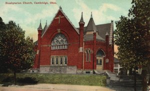 Vintage Postcard 1925 Presbyterian Church Parish Building Campbridge Ohio OH