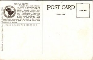 Temple Block Square Salt Lake City Utah UT WB Postcard UNP VTG Unused Vintage
