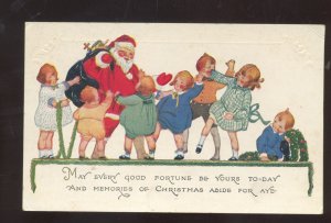 SANTA CLAUS WITH CHILDREN VINTAGE CHRISTMAS POSTCARD