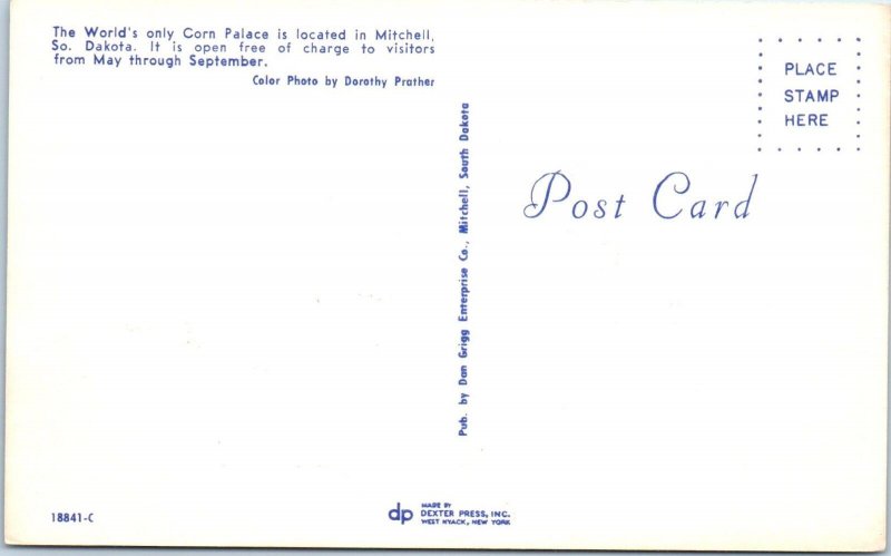 MITCHELL, SD South Dakota   CORN PALACE View   1966   Roadside   Postcard