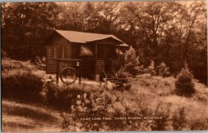 Cabin at Girl Scouts Camp Lone Tree, Three Rivers MI Vintage Postcard W22