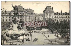 Paris Old Postcard Place de la Republique