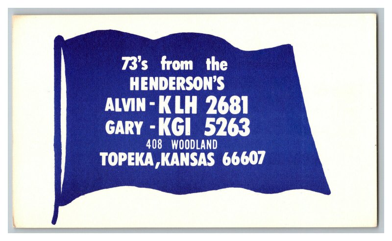 Postcard QSL Radio Card From Topeka Kansas KLH 2681 KGI 5263 