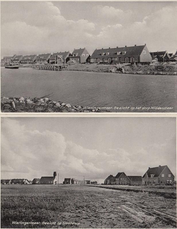 Middenmeer Wieringermeer 2x Dutch Real Photo Postcard s