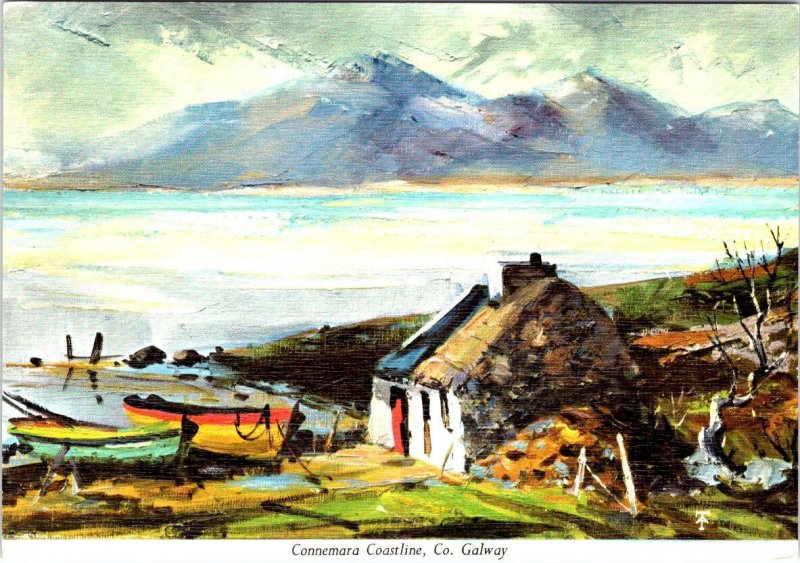 County Galway, Ireland CONNEMARA COASTLINE~Irish School Of Painting 4X6 Postcard