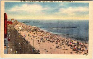 Postcard BEACH SCENE Long Island New York NY AK5503