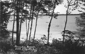 Lake City Michigan~Missaukee Resort~Boats on Lake~1950s RPPC