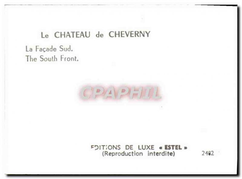 Modern Postcard Cheverny The South frontage