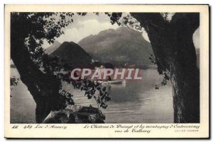 Old Postcard Lake D & # 39Annecy Chateau De Duingt and mountains d & # 39entr...