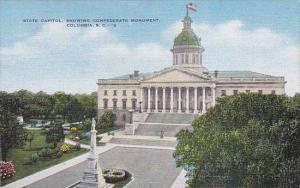 State Capitol Showing Confederate Monument Columbia South Carolina