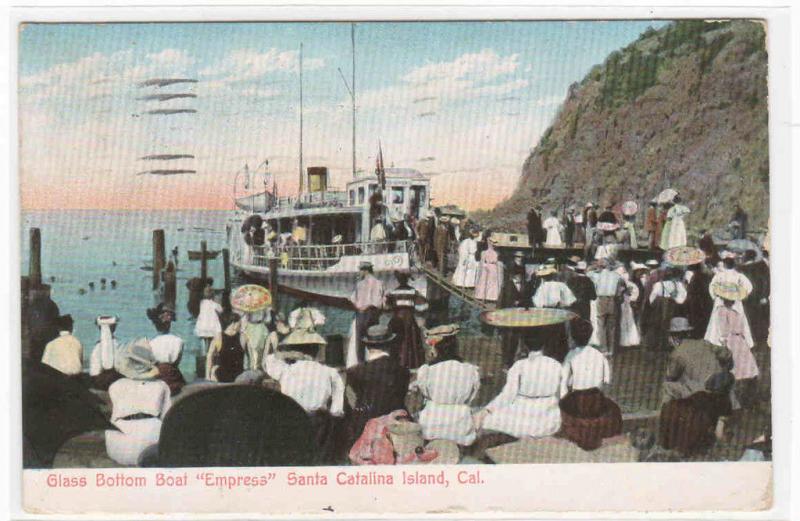 Glass Bottom Boat Empress Catalina Island California 1910 postcard