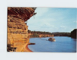 Postcard Golden Riverbank, Lower Dells of the Wisconsin River, Wisconsin