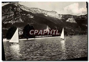 Modern Postcard Annecy Bala d & # 39Albigny Beach and sailing boats