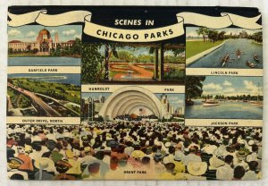 Scenes in Chicago Parks 16 Postcard Souvenir Folder