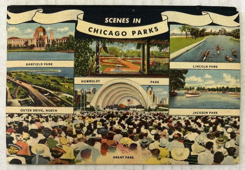Scenes in Chicago Parks 16 Postcard Souvenir Folder
